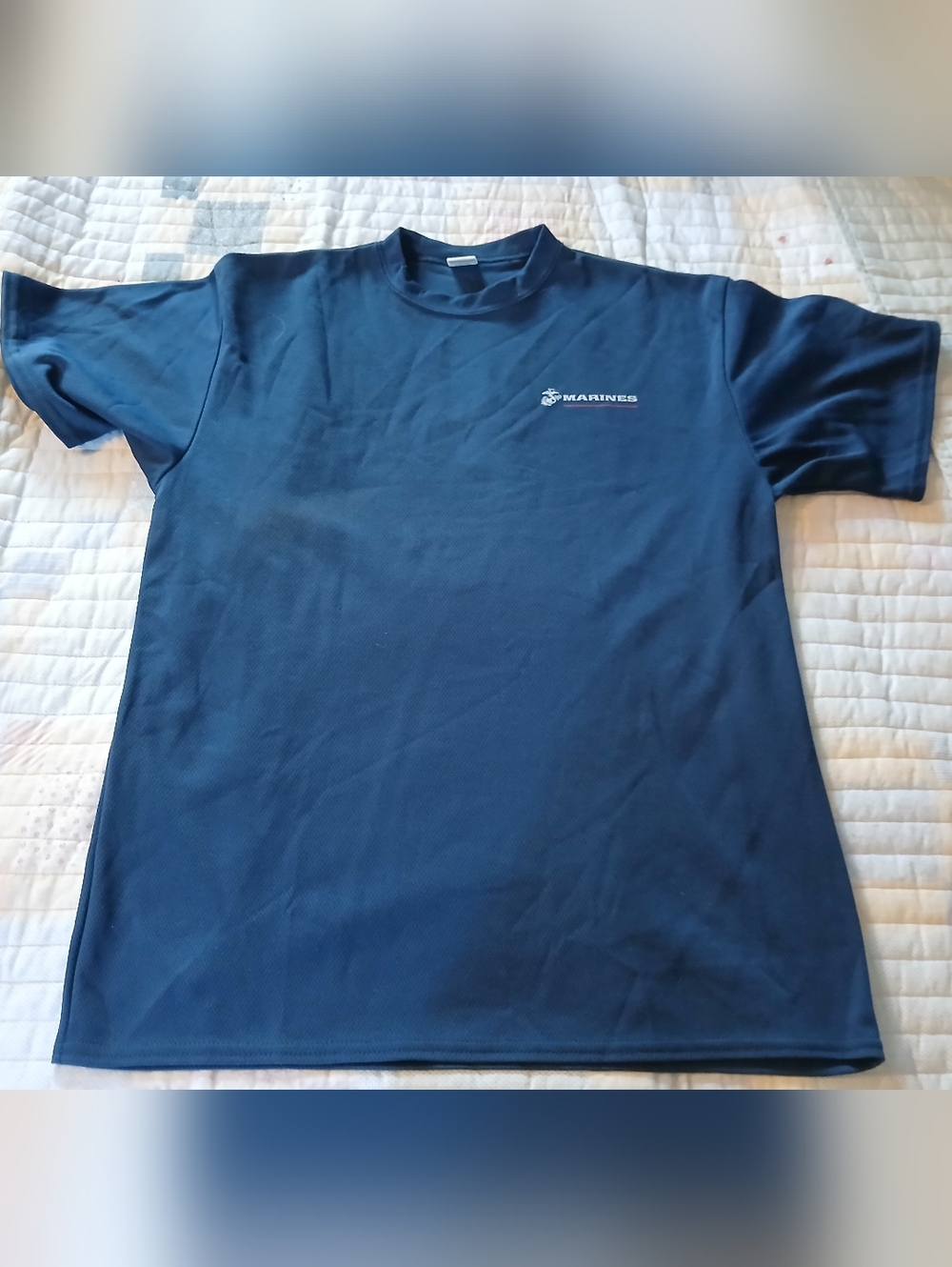 Men's Navy 'Marines' Short Sleeve Performance Tee